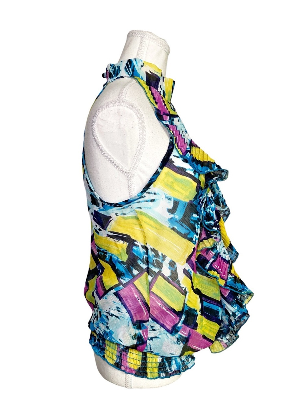 Banana Monkey Y2K Abstract Ruffle
Halter Top - Picture 3 of 15